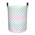 thumbnail image 1 of Susaid Colorful Checkerboard Print Waterproof Oxford Cloth Storage Circular Laundry Hamper BasketCapacity for Home-Medium, 1 of 6