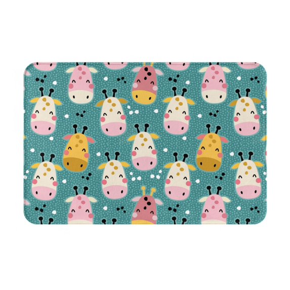 Susaid Colorful Cow Print Doormat,Porch Decor,Housewarming Decor Gift Doormat,Funny Flannel Floor Mat,Funny Doormat 24x16 Inch