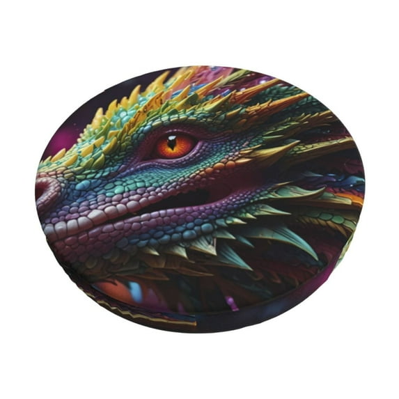 Susaid Colorful Dragon Head Profile Print Elastic Bar Stool Cover Personalized Washable Stool Cover for Barbershop Home Bar Kitchen-12 inch