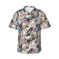 thumbnail image 1 of Susaid Colorful Flowers Print Short Sleeve Shirts Button Down Casual Shirts Summer Beach Aloha Button Down Short Sleeve for Men ,Large, 1 of 7