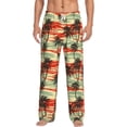 thumbnail image 1 of Susaid Colorful Hawaii Palms Print Mens Pajama Pants Set Sleep & Lounge Pants, PJ Bottoms with Pockets and Button Fly-XX-Large, 1 of 6