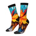 thumbnail image 1 of Susaid Colorful Paint Print Print Men's Moisture Wicking Cushioned Crew Work Boot Socks Suitable for Size 36-45, 1 of 6