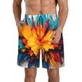 thumbnail image 1 of Susaid Colorful Paint Print Print Men's Swim Trunks Hawaiian Bathing Mesh Lining Suit Swimsuits Beach Shorts with Pockets-XX-Large, 1 of 6