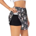 thumbnail image 1 of Susaid Colorful Paws Of Dog Print Women's High Waisted Running Shorts Quick Dry Athletic Gym Track Workout Shorts Zip Pocket-Small, 1 of 7