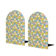 thumbnail image 1 of Susaid Colorful Rubber Duck 1 Print Wooden Bookends Decorative Book Ends for Shelves Heavy Books Holder Organizer Non-Slip Desk Book End for Kids Room Office School 1 Pairs, 1 of 8