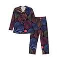 thumbnail image 1 of Susaid Colorful Shells Print Men's Long Sleeve Pajama Set, Two-Piece Button-Down Loungewear PJs Set, Comfortable Sleepwear for Relaxation-Large, 1 of 7