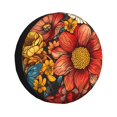 thumbnail image 1 of Susaid Colorful Vintage Floral Pattern Print Water Proof Spare Tire Cover Wheel Tire Dust-proof Cover Fit Trailer, RV, SUV and Many Vehicle-14 inch, 1 of 6