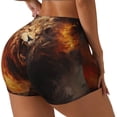 thumbnail image 1 of Susaid Cool Fire Lion Print Intensify Workout Shorts for Women Seamless Scrunch Short Gym Yoga Running Sport Active Exercise Fitness Shorts-Large, 1 of 8