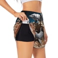 thumbnail image 1 of Susaid Coral Fish Dolphin Print Women's High Waisted Running Shorts Quick Dry Athletic Gym Track Workout Shorts Zip Pocket-X-Large, 1 of 7