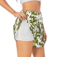 thumbnail image 1 of Susaid Corn And Butterflies Print Women's High Waisted Running Shorts Quick Dry Athletic Gym Track Workout Shorts Zip Pocket-Medium, 1 of 7