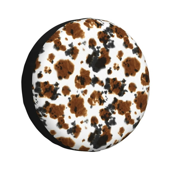 Susaid Cow Tie Dye Print Tire Covers,Waterproof Anti-UV Snow Sun Rain Tire Covers for RV,Truck, SUV, Trailer, Camper-14 inch
