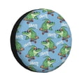 thumbnail image 1 of Susaid Crocodile Riding Skateboard Print Water Proof Spare Tire Cover Wheel Tire Dust-proof Cover Fit Trailer, RV, SUV and Many Vehicle-14 inch, 1 of 6