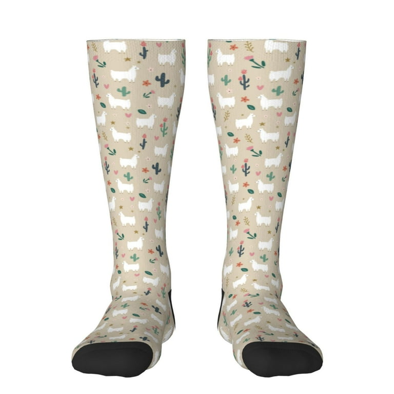 Susaid Cute Alpaca Print Thermal Winter Socks for Men and Women