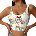 thumbnail image 1 of Susaid Cute Bull Dog Print Sports Bras for Women,Racerback Running Bra Workout Crop Tank Tops Longline Sports Bra Push up-X-Large, 1 of 8