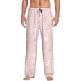 thumbnail image 1 of Susaid Cute Bunny Print Mens Pajama Pants Set Sleep & Lounge Pants, PJ Bottoms with Pockets and Button Fly-Small, 1 of 6