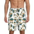 thumbnail image 1 of Susaid Cute Bunny Print Mens Shorts, Breathable Lounge Sleepwear Set with Elastic Waistband and Pockets-4X-Large, 1 of 6
