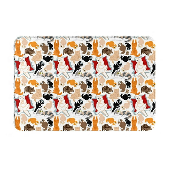 Susaid Cute Cats Print Doormat,Porch Decor,Housewarming Decor Gift Doormat,Funny Flannel Floor Mat,Funny Doormat 24x16 Inch
