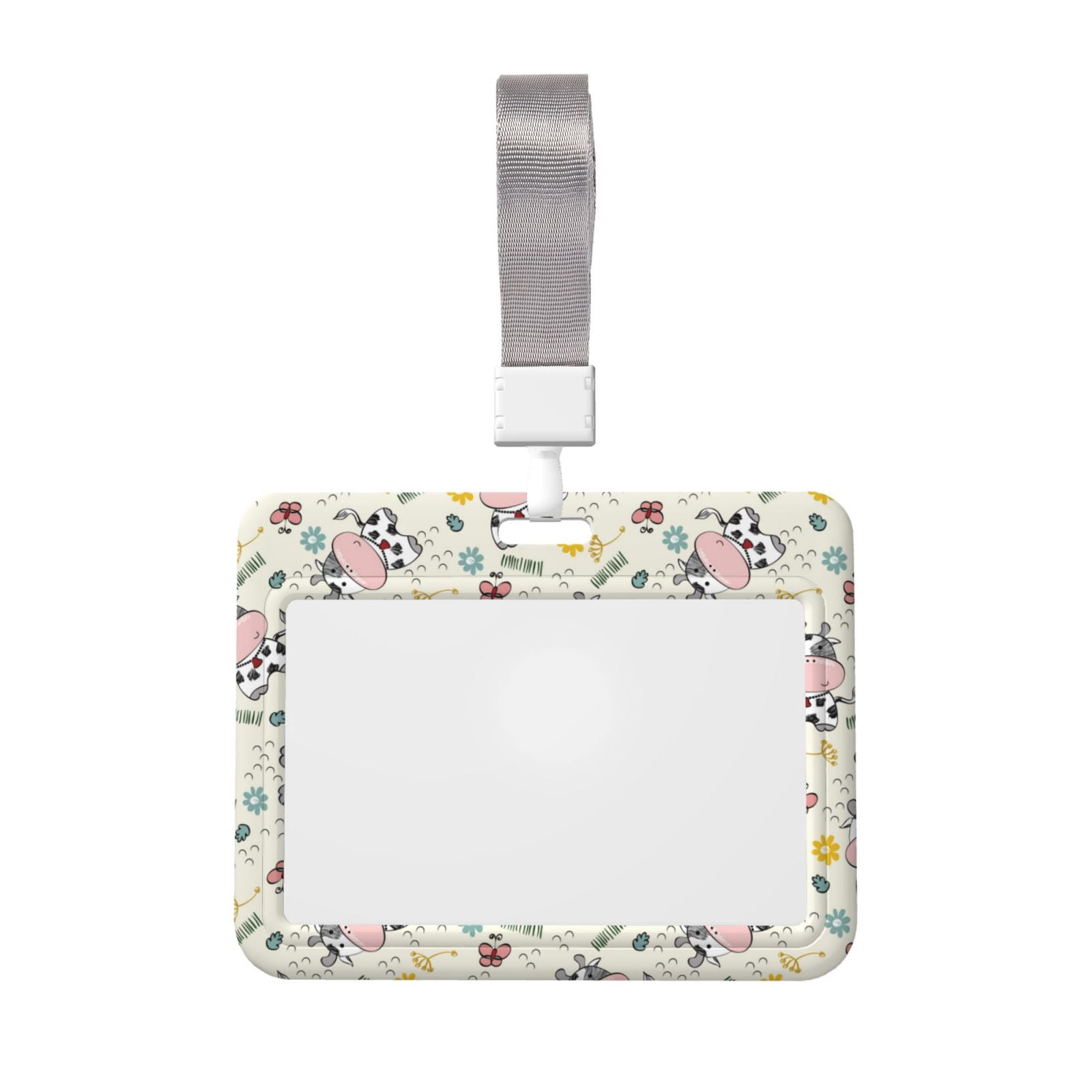 Susaid Cute Polar Bear Print ID Badge Holder With Double-Sided Windows - View #11