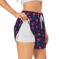 thumbnail image 1 of Susaid Cute Flamingo Print Women's High Waisted Running Shorts Quick Dry Athletic Gym Track Workout Shorts Zip Pocket-Medium, 1 of 7