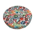 thumbnail image 1 of Susaid Cute Nautical Print Elastic Bar Stool Cover Personalized Washable Stool Cover for Barbershop Home Bar Kitchen-13 inch, 1 of 7
