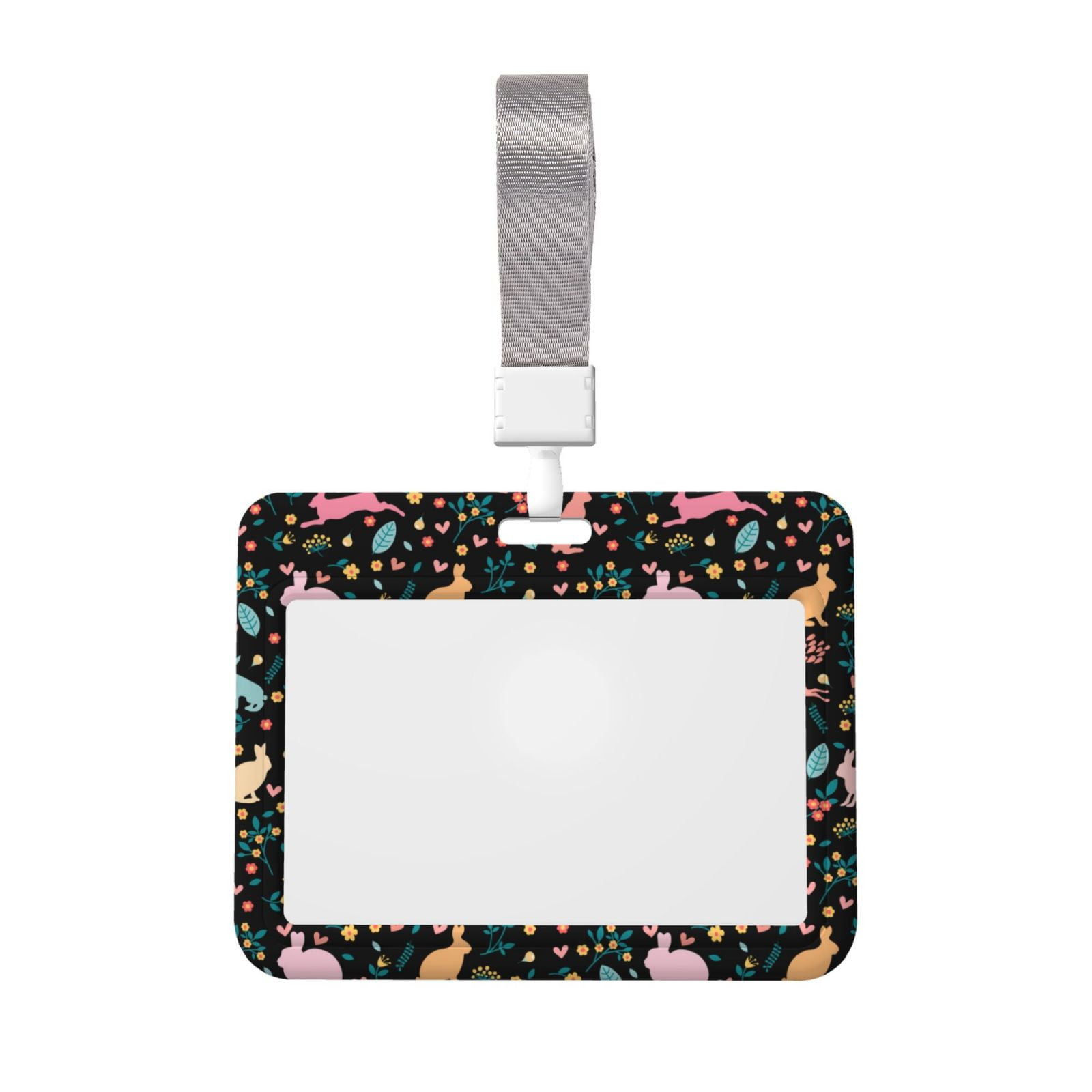 Susaid Cute Polar Bear Print ID Badge Holder With Double-Sided Windows - View #3