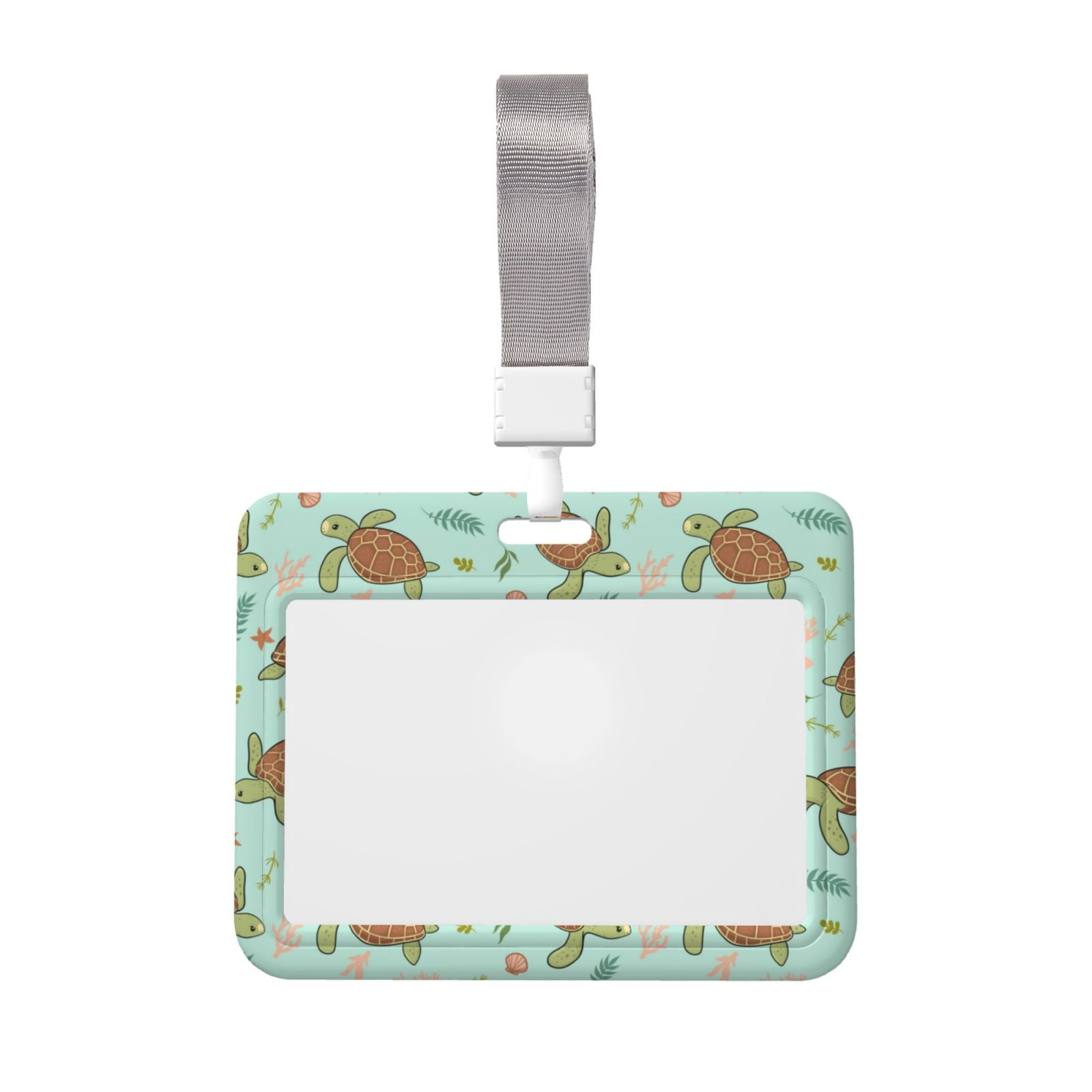 Turtle Credit Card Susaid Cute Sea Turtles Print ID Badge Holder with Double-Sided Windows ...