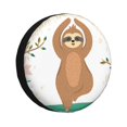 thumbnail image 1 of Susaid Cute Sloth In Yoga Pose Tree Print Tire Covers,Waterproof Anti-UV Snow Sun Rain Tire Covers for RV,Truck, SUV, Trailer, Camper-17 inch, 1 of 6