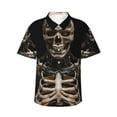 thumbnail image 1 of Susaid Cyber Skeleton With Tattoos Print Hawaiian Shirts for Men Women,Hawaiian Summer Short-Sleeve Casual Relaxed-Fit Button-Down,3X-Large, 1 of 7
