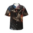 thumbnail image 1 of Susaid Cyberpunk Skull American Flag Print Short Sleeve Shirts Button Down Casual Shirts Summer Beach Aloha Button Down Short Sleeve for Men ,X-Large, 1 of 7