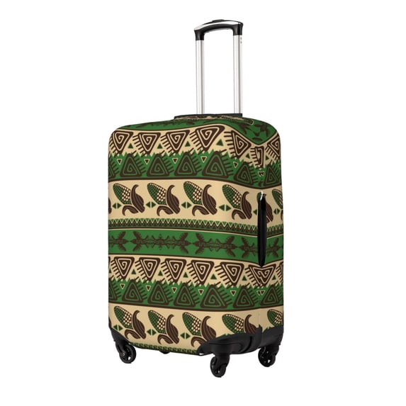Susaid Dark Green Vintage Corn Pattern Print Elastic Washable Suitcase Cover with Hidden Zipper, Fits 18-32 Inch Luggage for Protection During Travel-X-Large