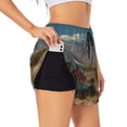 thumbnail image 1 of Susaid Deserted Classic Car Landscape Print Women's High Waisted Running Shorts Quick Dry Athletic Gym Track Workout Shorts Zip Pocket-Small, 1 of 7