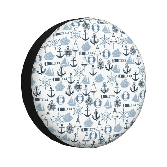 Susaid Dock Rudder Print Water Proof Spare Tire Cover Wheel Tire Dust-proof Cover Fit Trailer, RV, SUV and Many Vehicle-15 inch