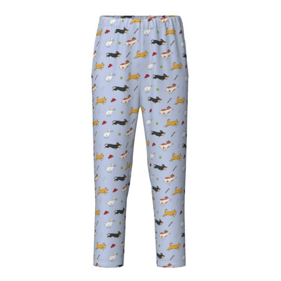 Susaid Dogs Are Running Print Soft Teen Sleep Pants, Long Pajama Bottoms with Two Pockets and Elastic Waist, Designed for Ages 5-16-Small