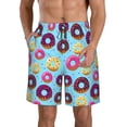 thumbnail image 1 of Susaid Donuts Print Men's Swim Trunks Hawaiian Bathing Mesh Lining Suit Swimsuits Beach Shorts with Pockets-Medium, 1 of 6