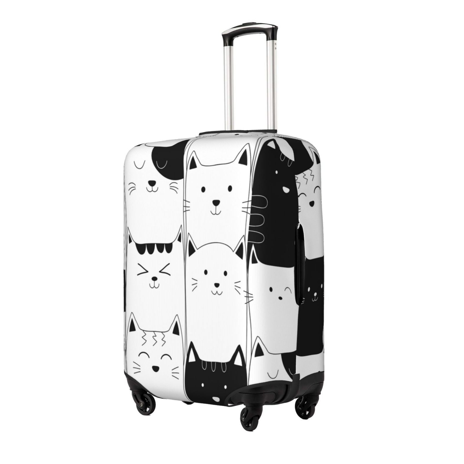 Susaid Doodle Cute Cat Print Elastic Washable Suitcase Cover with
