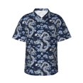 thumbnail image 1 of Susaid Dragon Print Hawaiian Shirts for Men Women,Hawaiian Summer Short-Sleeve Casual Relaxed-Fit Button-Down,Medium, 1 of 7