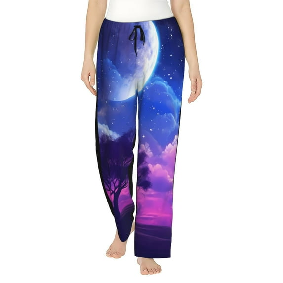 Susaid Dreamy Colorful Starry Sky Print Women Relaxing Pajama Pants Comfy Pj Bottoms Soft Printed Lounge Pant with Pockets, Home Pants-Medium