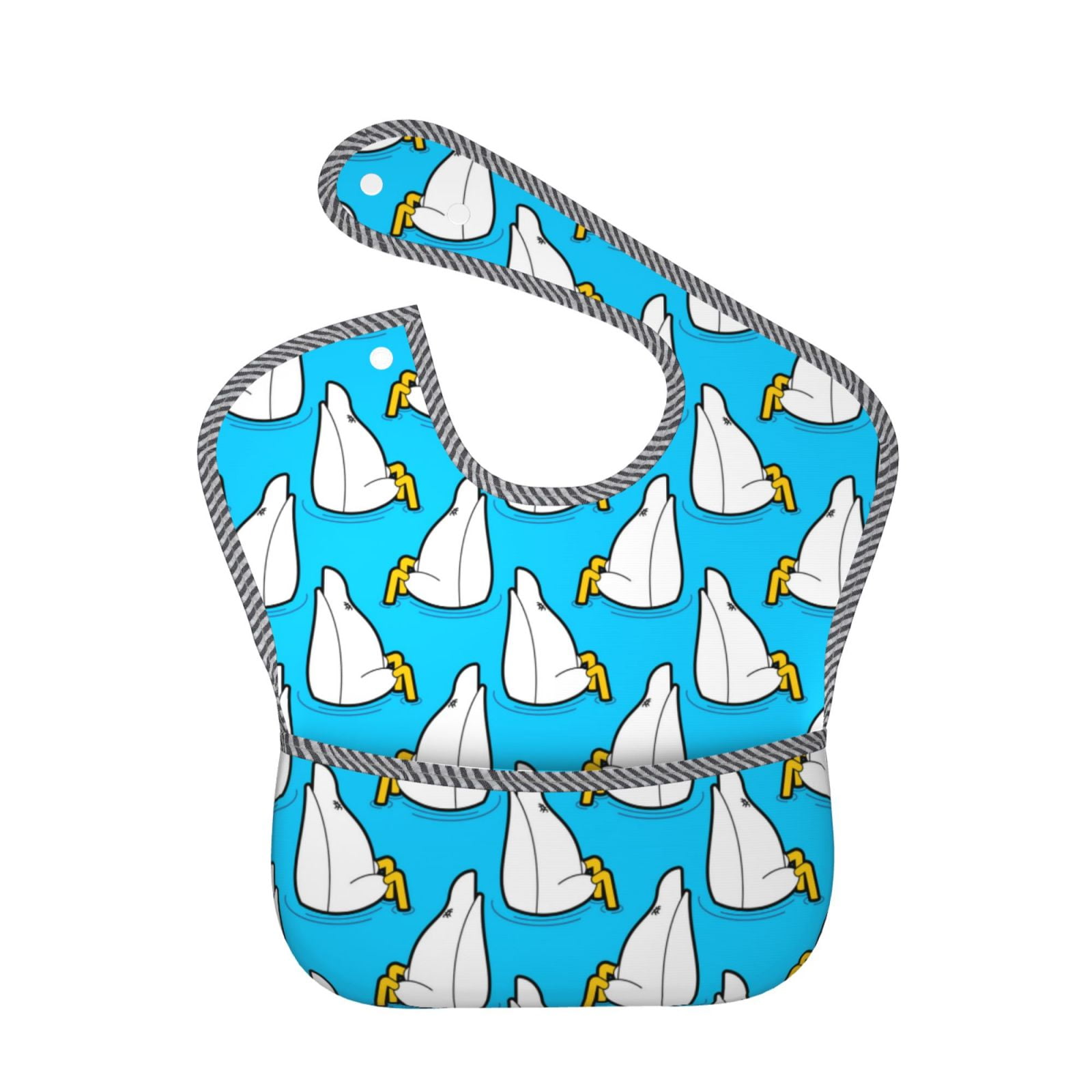 Soft Wool Baby Feeding Bib – Cute Duck Print Bib