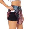 thumbnail image 1 of Susaid Electric Skeleton Surrealism Print Women's High Waisted Running Shorts Quick Dry Athletic Gym Track Workout Shorts Zip Pocket-Small, 1 of 7