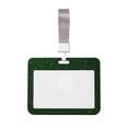 thumbnail image 1 of Susaid Emerald Green Sparkling Print ID Badge Holder with Double-Sided Windows Horizontal Hard Plastic Case Black Card Protector Pouch for Office School ID Credit Cards, 1 of 7