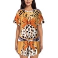 thumbnail image 1 of Susaid Fall Farmhouse Pumpkins1 Print Women's Pajama Set, Button-Up Sleepwear with Elastic Waist Shorts, Perfect for Lounging, Yoga, Beach, and Casual Wear-XX-Large, 1 of 7