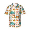 thumbnail image 1 of Susaid Fall Pumpkins And Sunflowers Print Short Sleeve Shirts Button Down Casual Shirts Summer Beach Aloha Button Down Short Sleeve for Men ,Medium, 1 of 7