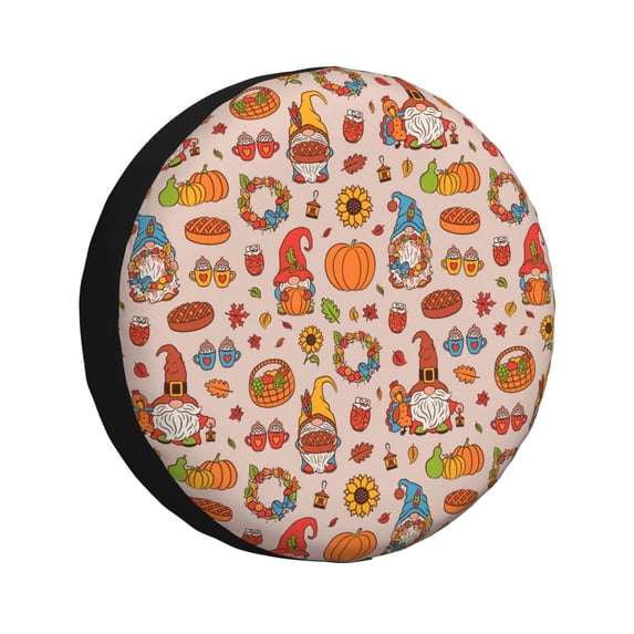 Susaid Fall Thanksgiving Print Tire Covers,Waterproof Anti-UV Snow Sun Rain Tire Covers for RV,Truck, SUV, Trailer, Camper-16 inch