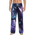 thumbnail image 1 of Susaid Feathered Wolf Print Mens Pajama Pants Set Sleep & Lounge Pants, PJ Bottoms with Pockets and Button Fly-Medium, 1 of 6