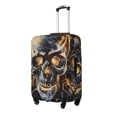 thumbnail image 1 of Susaid Fiery Skull Trio Print Elastic Washable Suitcase Cover with Hidden Zipper, Fits 18-32 Inch Luggage for Protection During Travel-Large, 1 of 7