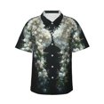 thumbnail image 1 of Susaid Floral Angelic White Wings Print Hawaiian Shirts for Men Women,Hawaiian Summer Short-Sleeve Casual Relaxed-Fit Button-Down,X-Large, 1 of 7