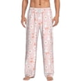 thumbnail image 1 of Susaid Flower Rabbit Print Mens Pajama Pants Set Sleep & Lounge Pants, PJ Bottoms with Pockets and Button Fly-Small, 1 of 6