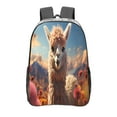 thumbnail image 1 of Susaid Fluffy Alpaca Mountain Meadow Print Clear Backpack See Through Transparent Plastic Clear Bookbags for School, College, Stadium,Work, 1 of 7
