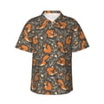 thumbnail image 1 of Susaid Fox And Mushroom Print Short Sleeve Shirts Button Down Casual Shirts Summer Beach Aloha Button Down Short Sleeve for Men ,Large, 1 of 7