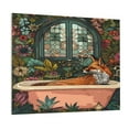 thumbnail image 1 of Susaid Fox Bathtub Floral Art Pattern Canvas Wall Decor Poster Framed Artwork Decoration for Bedroom Home Office Ready to Hang,Horizontal, 1 of 6